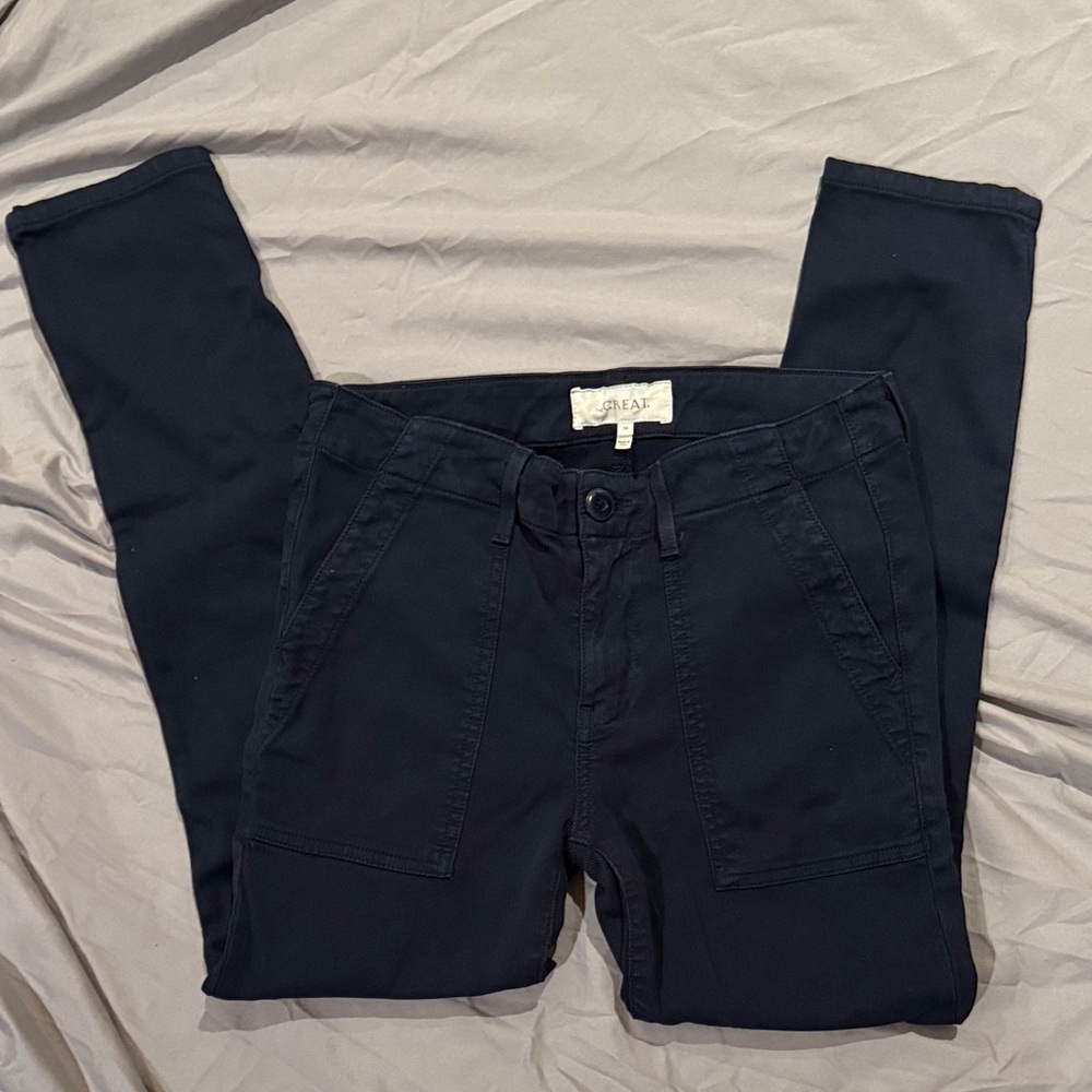 THE GREAT. Dark Blue Straight Leg Jeans